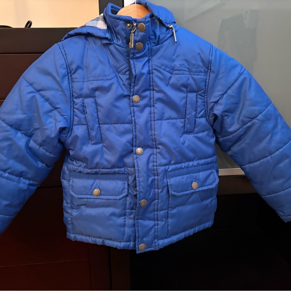 Ben Sherman Kids Blue Puffer Coat